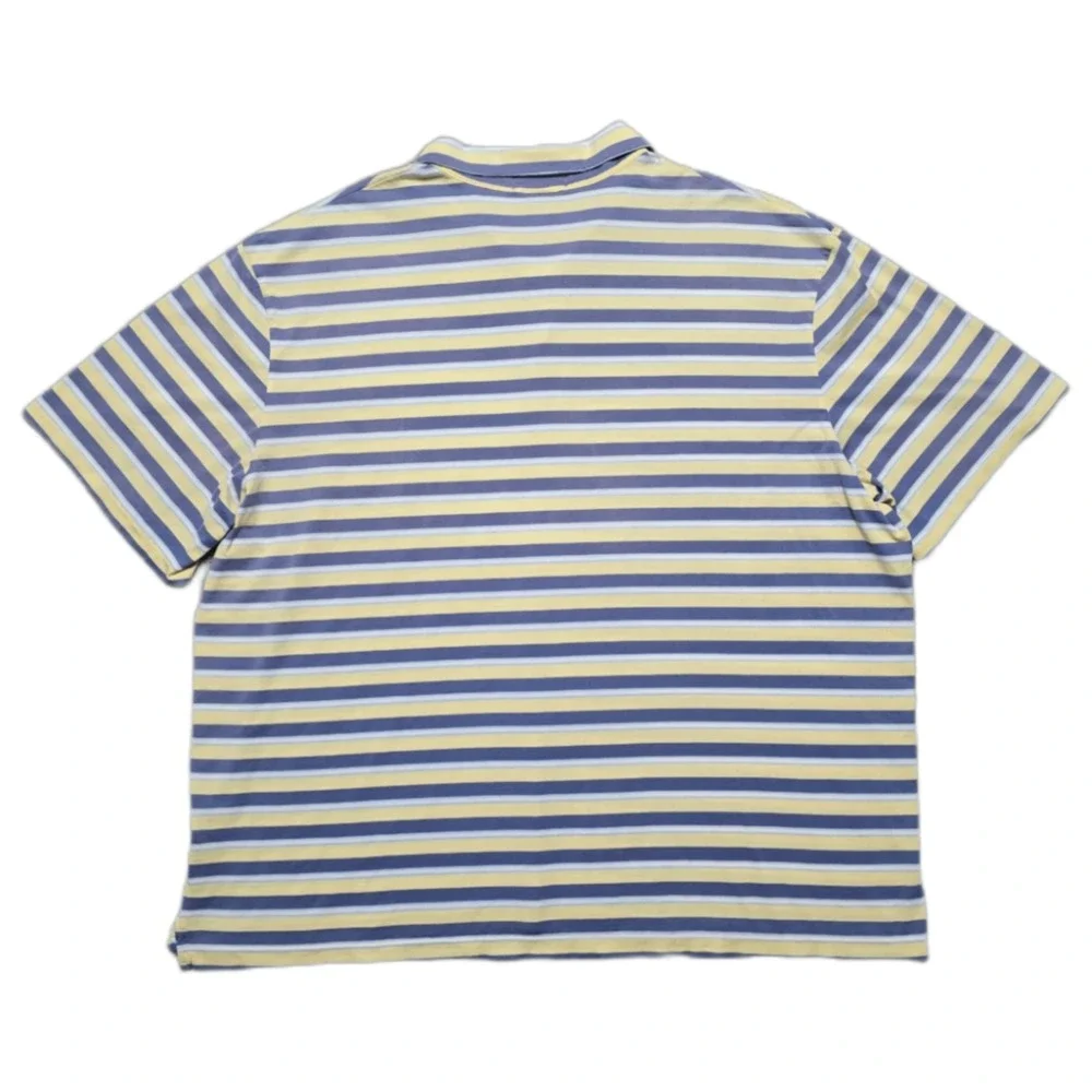 VTG Polo Ralph Lauren Shirt Mens 4XB Blue Butter Yellow Pocket‎ Polo EUC